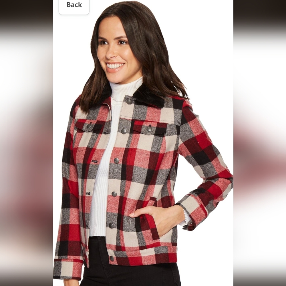 New & Rare Pendleton Wool Jacket With Fur Collar - image 1